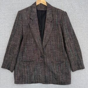 M Stuart Tweed Blazer Sz 14‎ Colorful Woven Career Office Business Casual Jacket